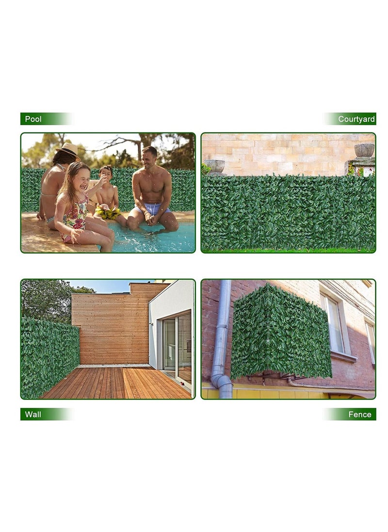 SYOSI Artificial Ivy Fence Screen, Privacy Trellis Roll with Artificial Leaves, Balcony, Outdoor Garden Wall Mat Decoration, 3 x 0.5 M, Enhance Your Outdoor Space  - Image 4
