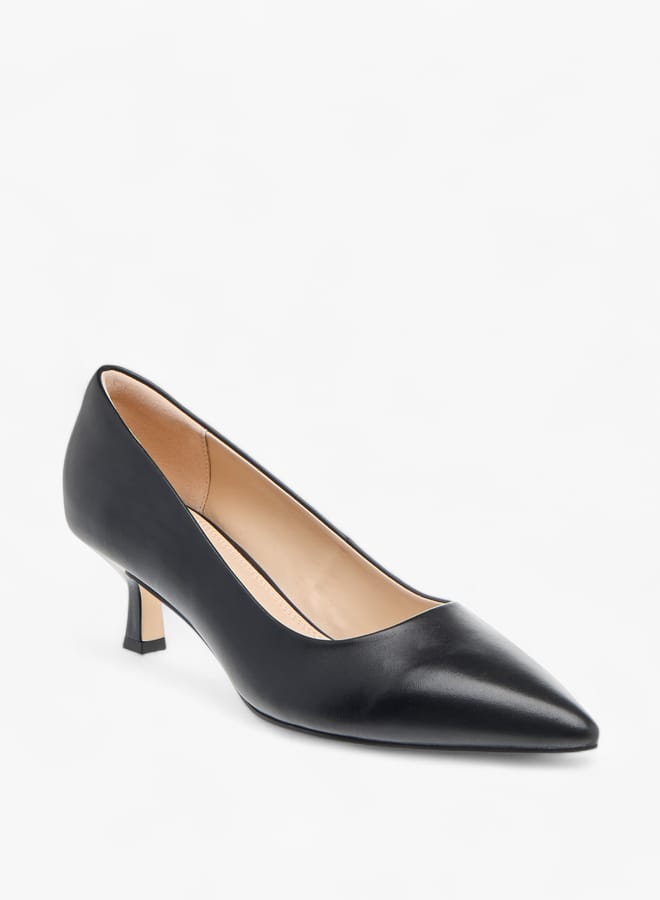 Celeste Womens Solid Slip-On Shoes With Kitten Heels - Image 1