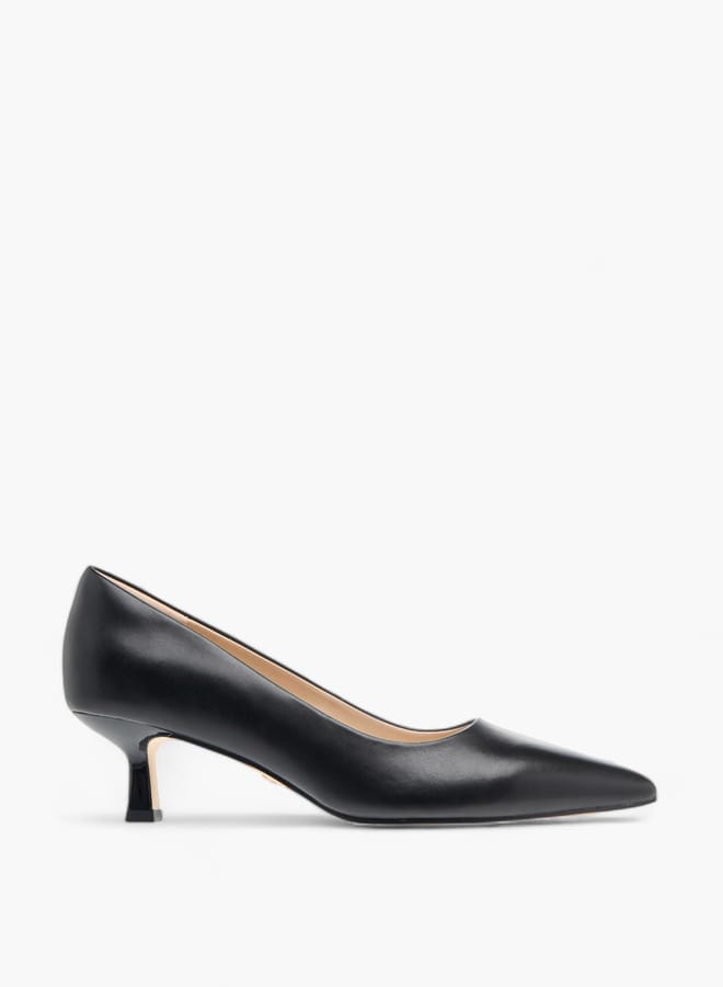 Celeste Womens Solid Slip-On Shoes With Kitten Heels - Image 3