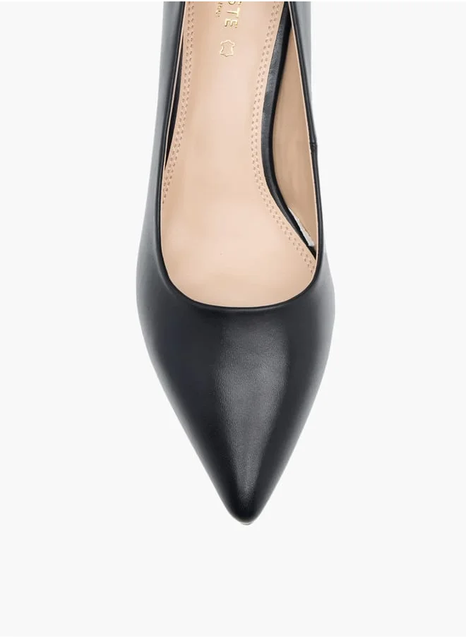 Celeste Womens Solid Slip-On Shoes With Kitten Heels