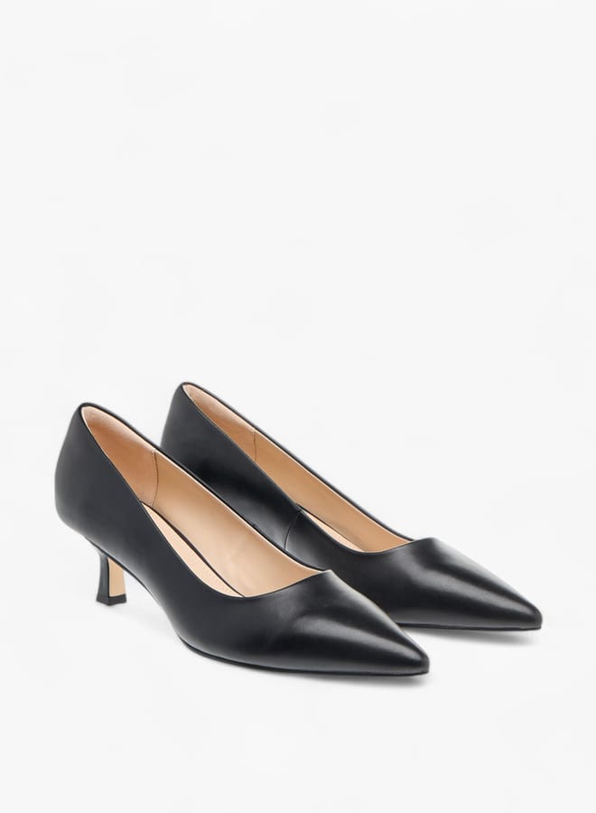 Celeste Womens Solid Slip-On Shoes With Kitten Heels - Image 2