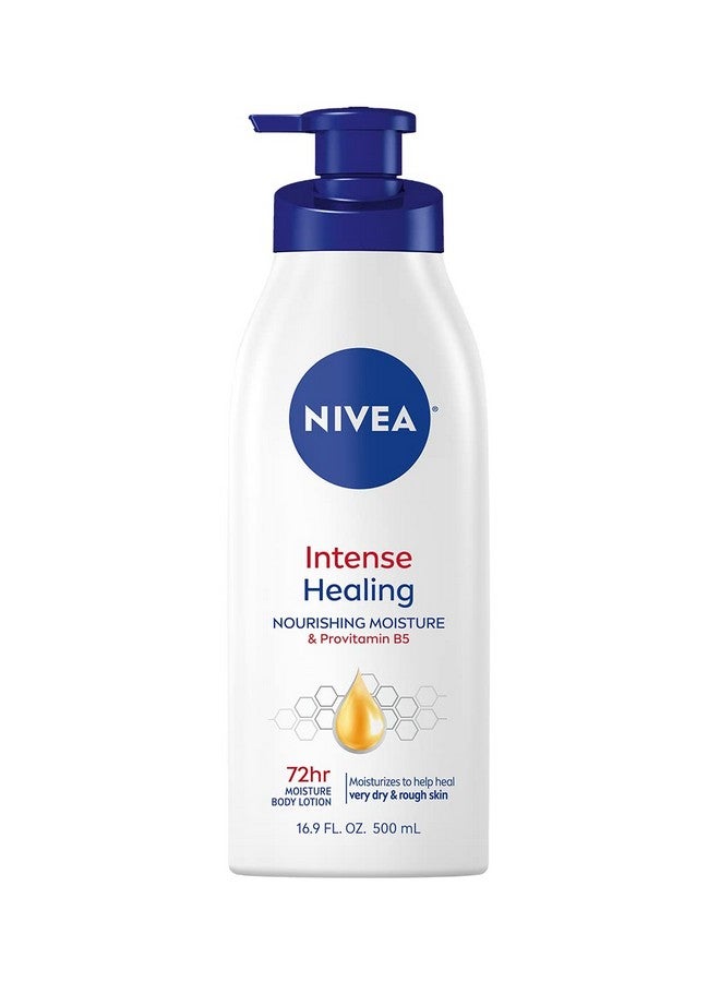 NIVEA Intense Healing Body Lotion for Dry Skin, 72-Hour Moisturizing Lotion with Deep Nourishing Serum and Provitamin B5, 16.9 Fl Oz Pump Bottle - Image 1