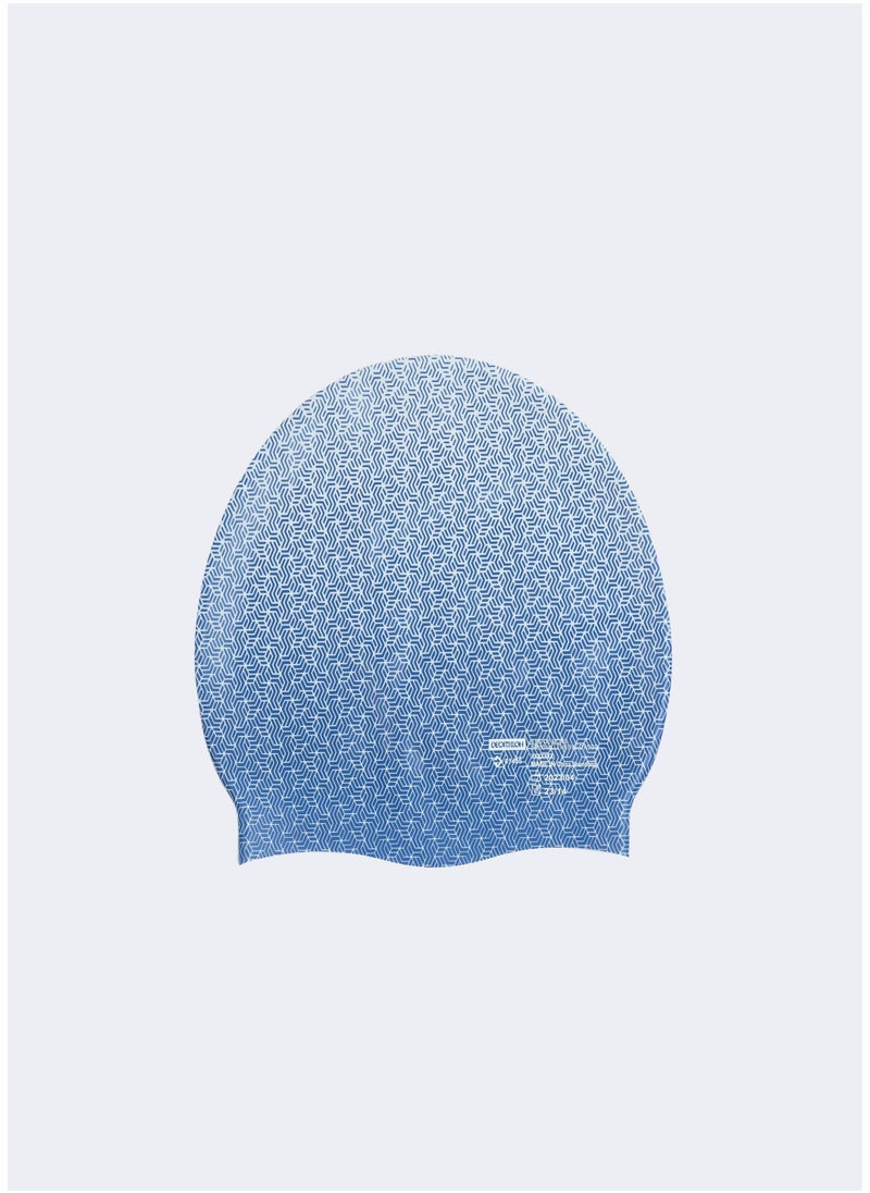 NABAIJI NABAIJI by DECATHLON, Adult Swimming Cap Silicone 56-60 cm Geo White Blue  - Image 2