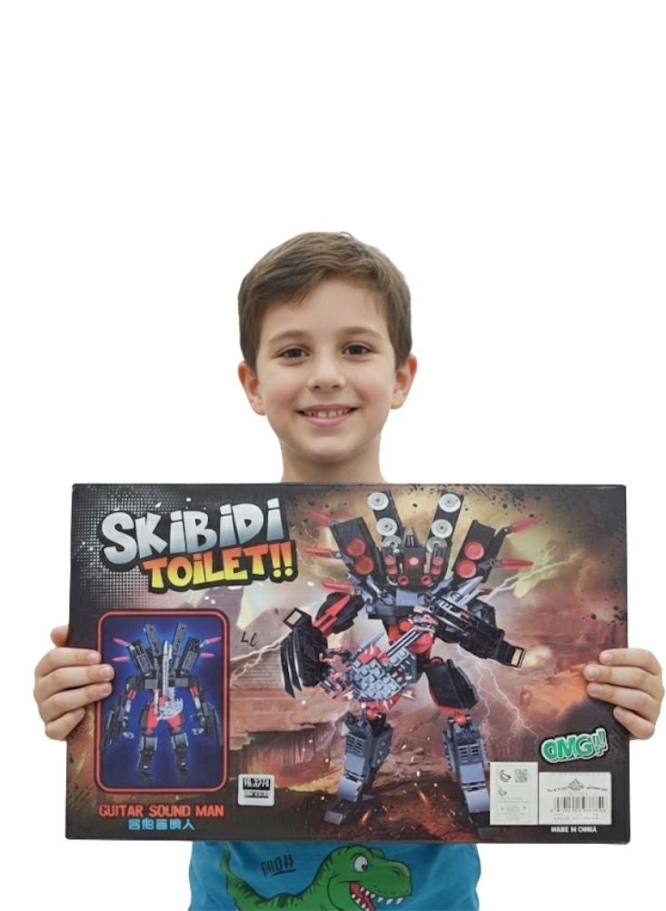 بريميم مجموعة مكعبات روبوت رجل الصوت على شكل مرحاض من سكيبيدي – بناء متعدد الأسلحة، ثبات قوي، حواف مكعبات ناعمة، لعبة بناء متطورة للأطفال - Image 2