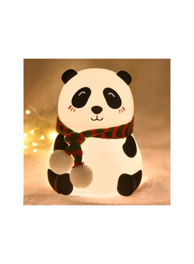 The Bros Panda Night Light for Kids, Cute Squishy Silicone Animal Lamp for Nursery, Touch-Control Lights, Portable with USB Rechargeable, Ideal Nightlight Gift for Baby Girls and Boys - Image 2