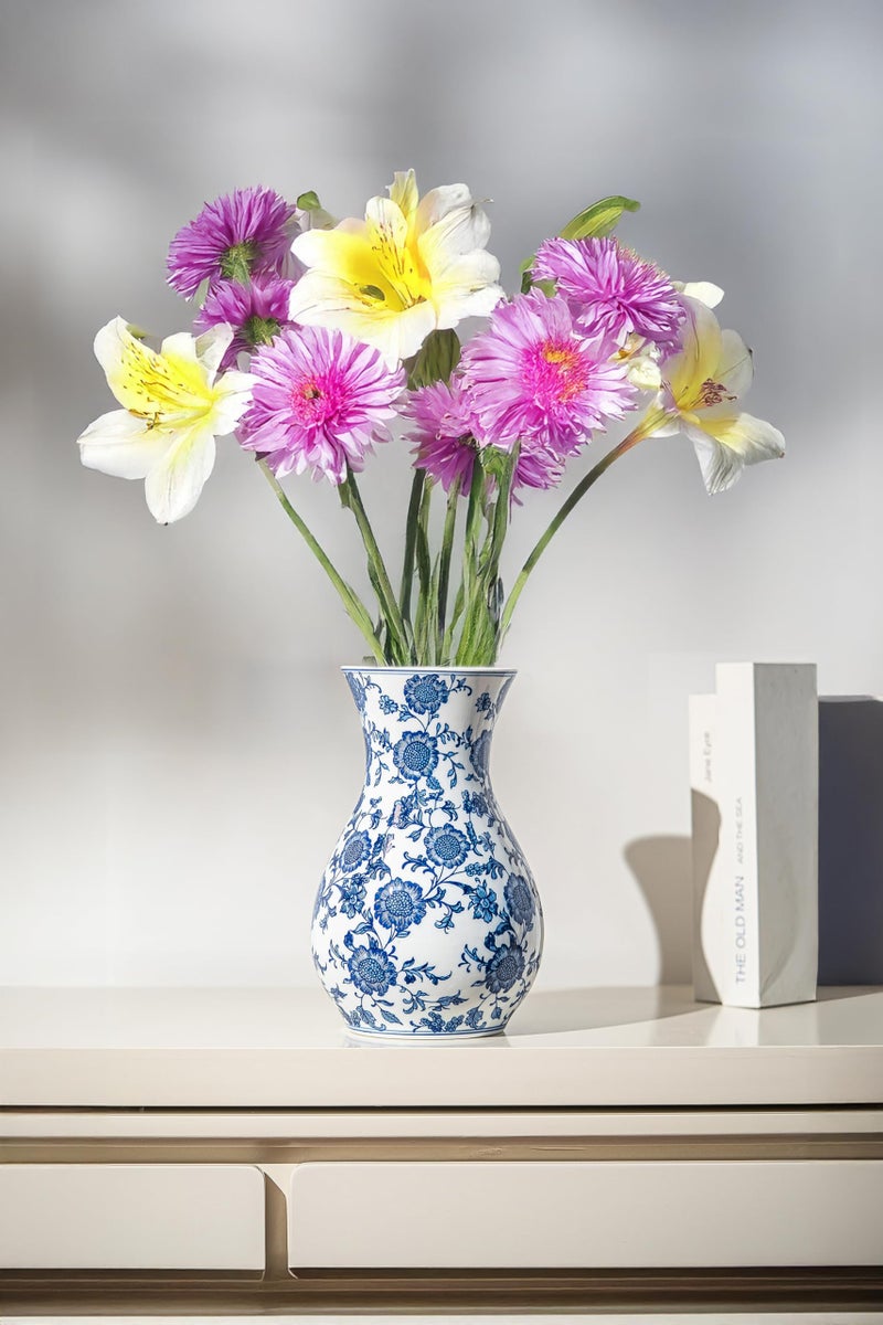 GaLouRo Blue and White Vase, Blue Sunflower Pattern Vase, Chinoiserie Vase, Blue and White Ginger Jar Vase for Home Decor,Flower Vase, Blue and White Porcelain DÃ©cor,11" H - Image 5