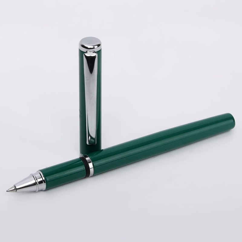 crewtone 20568 Stunning Roller Ball Pen Green Glossy Finish Metal Body with Silver Clip & Trim, Gift Set For Men & Women, Professional, Executive, Nice Pen with Gift Box, - Image 4