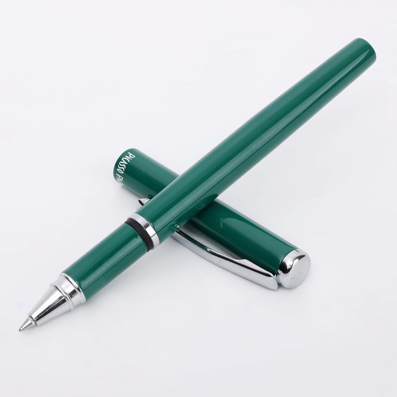 crewtone 20568 Stunning Roller Ball Pen Green Glossy Finish Metal Body with Silver Clip & Trim, Gift Set For Men & Women, Professional, Executive, Nice Pen with Gift Box, - Image 2