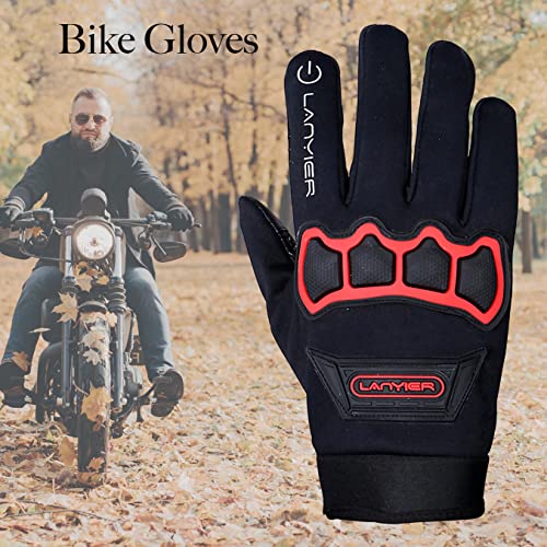 ZaySoo Gloves Protective Full Finger Hand Riding, Cycling, Bike Motorcycle Gym Gloves for Men - Red - Image 5