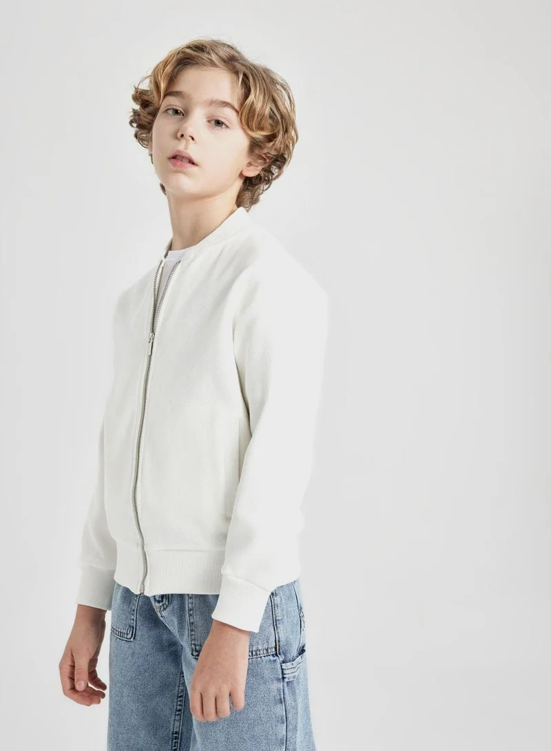 DeFacto Regular Fit Bomber Collar Cardigan