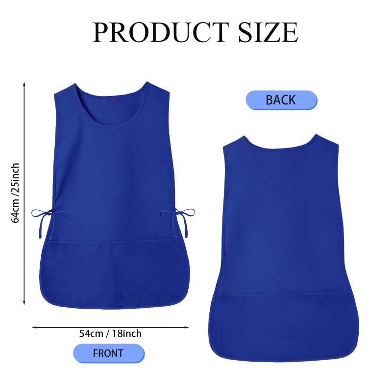 RRBXIA Smock Apron Cobbler Apron with Side Ties and 2 Deep Pockets Unisex Apron for work kitchen (Blue, Regular) - Image 3
