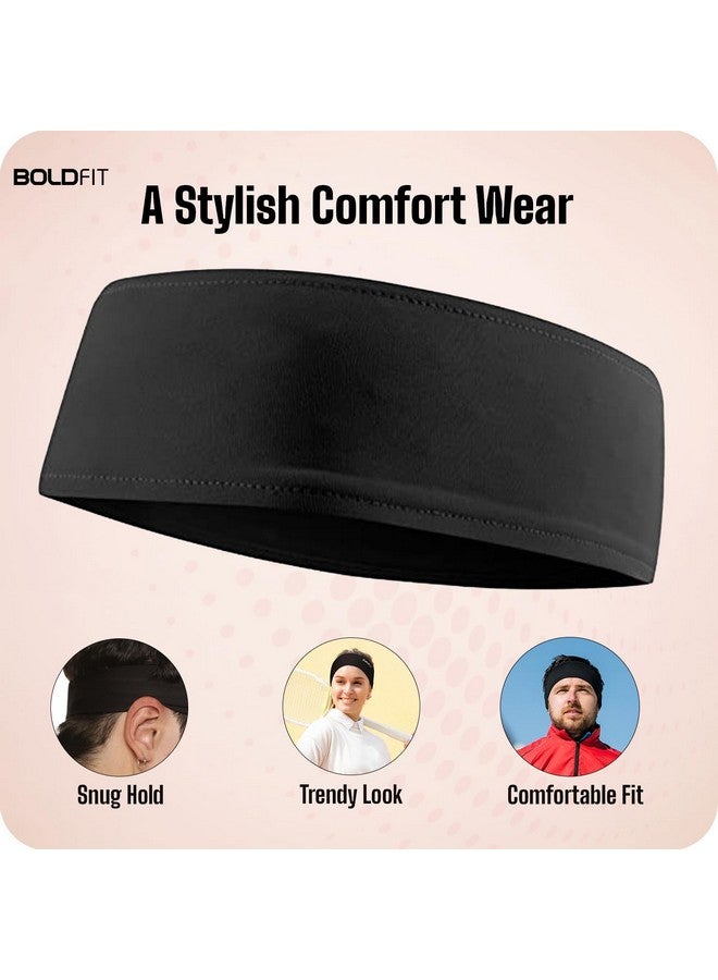 بولد فيت عصابة رأس من القطن من Boldfit للرجال والنساء - عصابة رأس رياضية بدون حمالات للصالة الرياضية والتنس وكرة الريشة والرياضات الأخرى - عصابة شعر للجنسين مع عصابات رأس غير قابلة للانزلاق للشعر الطويل - أسود، عبوة من قطعة واحدة - Image 5