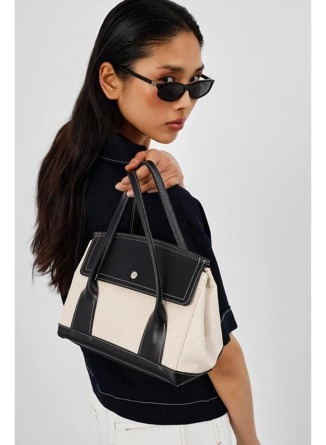 Shule Bags  Black Suede-Trimmed Canvas Handbag and Crossbody. for Women | Best Price UAE