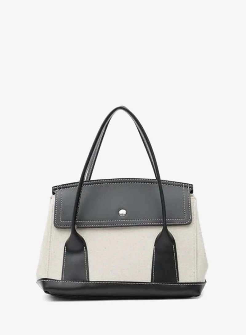 Shule Bags  Black Suede-Trimmed Canvas Handbag and Crossbody. for Women | Best Price UAE