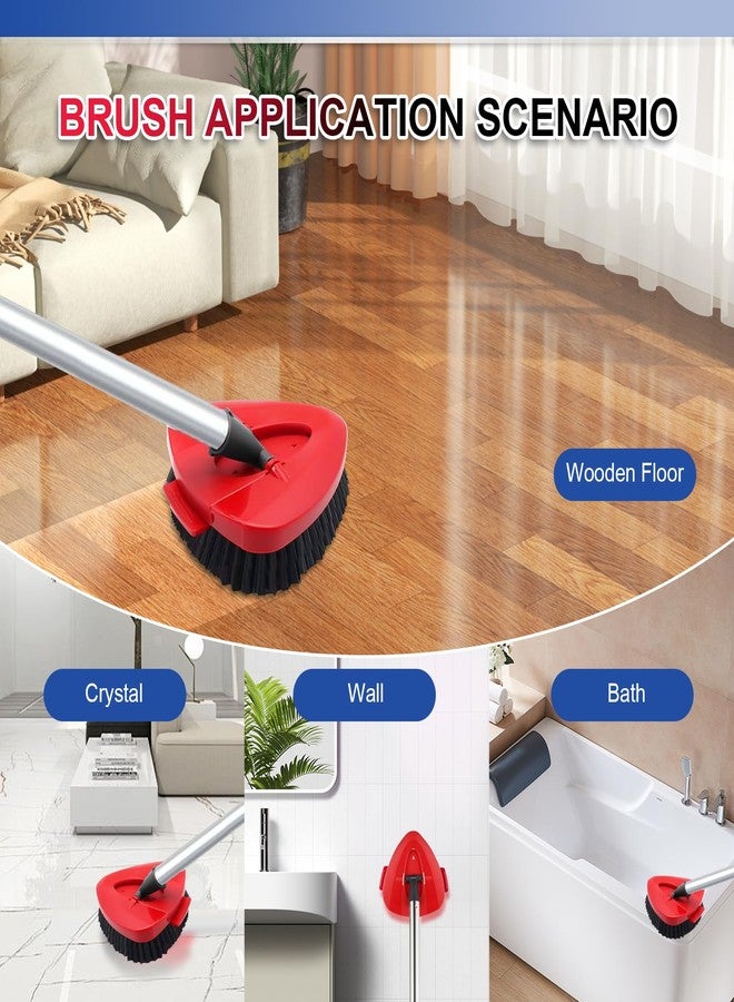 فرشاة تنظيف مطورة متوافقة مع نظام O-Cedar EasyWring 1، عبوة من 7 قطع من ممسحة مثلثة، وسادات ممسحة قابلة لإعادة الاستخدام، رأس ممسحة، مجموعة استبدال الممسحة مع قاعدة لتنظيف عميق، أبيض وأخضر - Image 4