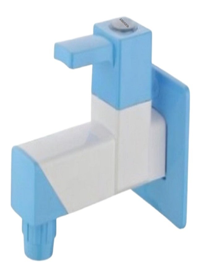 JAGGER JAG356 PTMT Superior Plastic Bib Cock with Foam Flow, Wall Mount Tap for Bathroom with Wall Flange & Teflon Tape (Edge [ BIB TAP ]) - Image 1