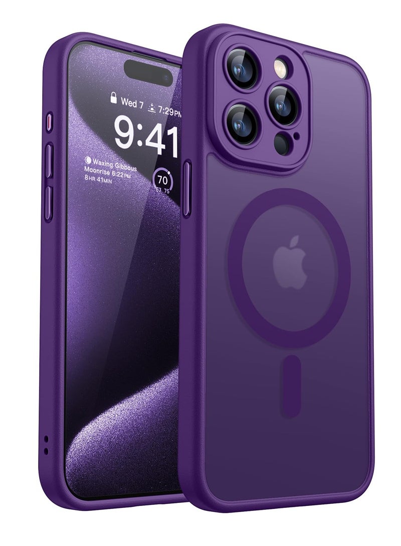 SOKAD MagSafe Matte Purple Case for iPhone 15 Pro, Full Camera Protection - Image 1
