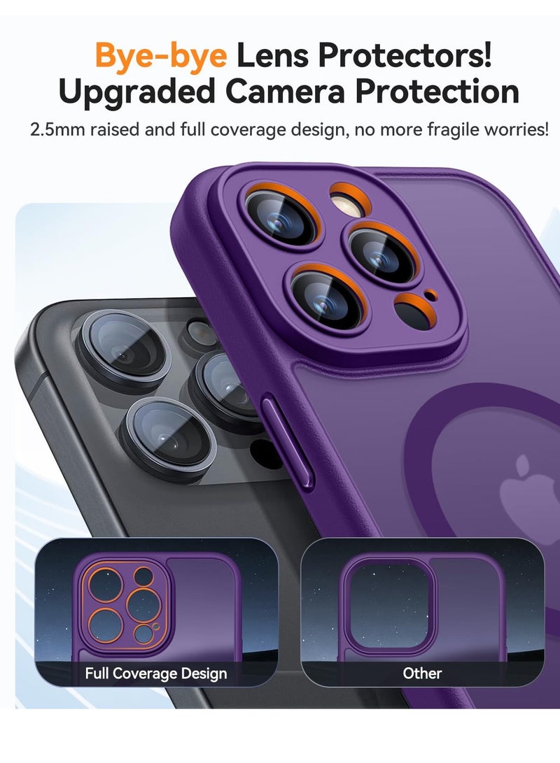 SOKAD MagSafe Matte Purple Case for iPhone 15 Pro, Full Camera Protection - Image 3