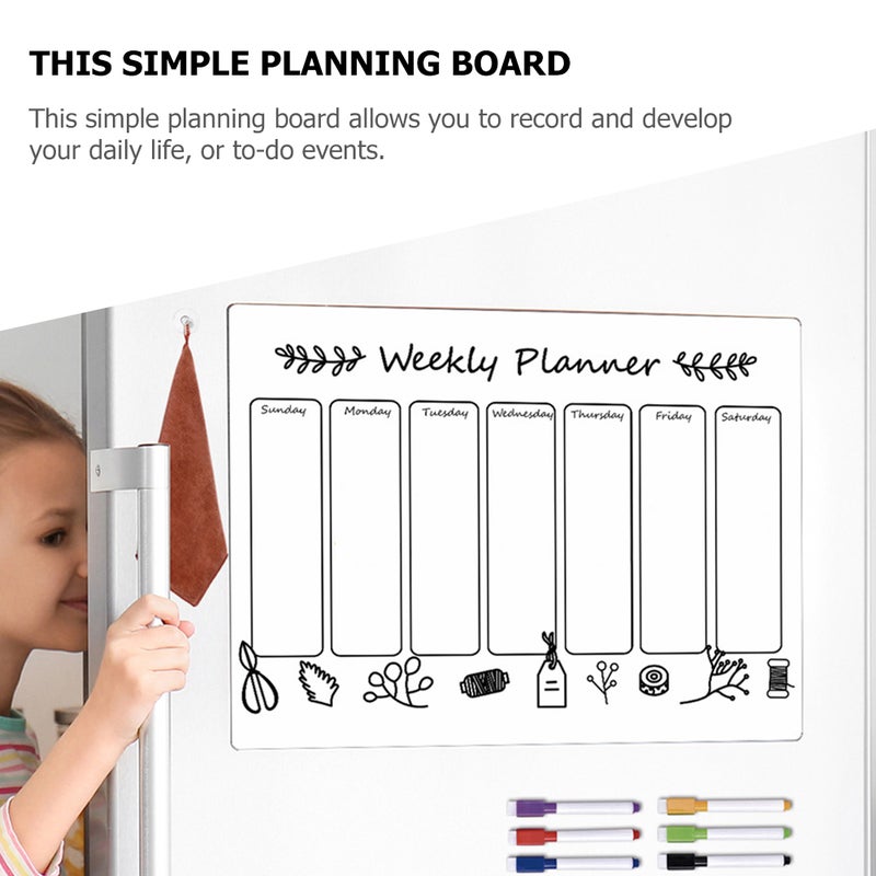 2 Sets Magnetic Schedule Board Magnetic Weekly Planner Board Refrigerator Board - Image 5