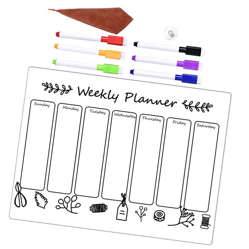 2 Sets Magnetic Schedule Board Magnetic Weekly Planner Board Refrigerator Board - Image 3