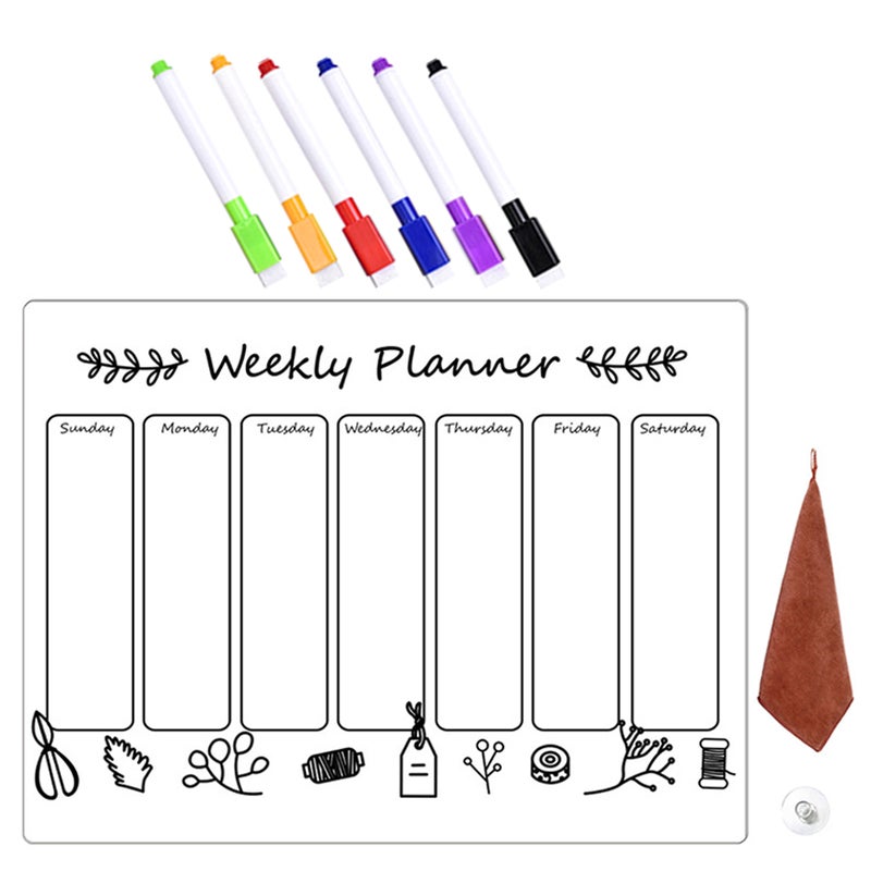 2 Sets Magnetic Schedule Board Magnetic Weekly Planner Board Refrigerator Board - Image 2