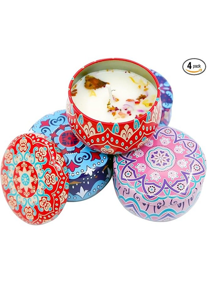 Golden Rose Set of 4 Luxury Dried Flower Scented Candles, Natural Scented Soy Candle Gift Set for Home, Spa, Bath, Yoga, or Travel, Elegant Gift for Relaxation, Long Lasting Candles - Image 5