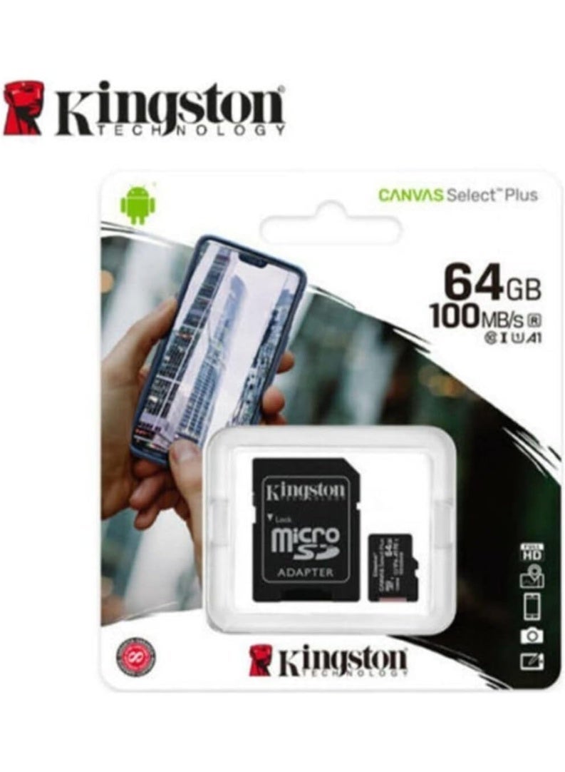 Kingston MicroSD Card Kingston Memory Card 64G Read Speed 100MBps Write Speed 100 MBps +card reader - Image 2