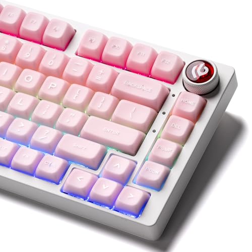 GMKWTL XVX Translucent Pink Keycaps, Double Shot PBT Keycaps, MDA Profile Keyboard Caps 132 Keys, Custom Keycap Set Compatible with 61/64/68/84/87/100/104/108 Gateron Cherry MX Switches Mechanical Keyboard - Image 2