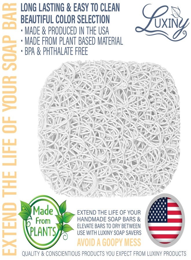 Luxiny Soap Savers for Bar Soap, American Made by Luxiny, Lifts Soap in Soap Dishes & Shower Soap Holders -Handmade Soap Lasts Longer -Made from Plant Based Materials (Cloud White) - Image 2