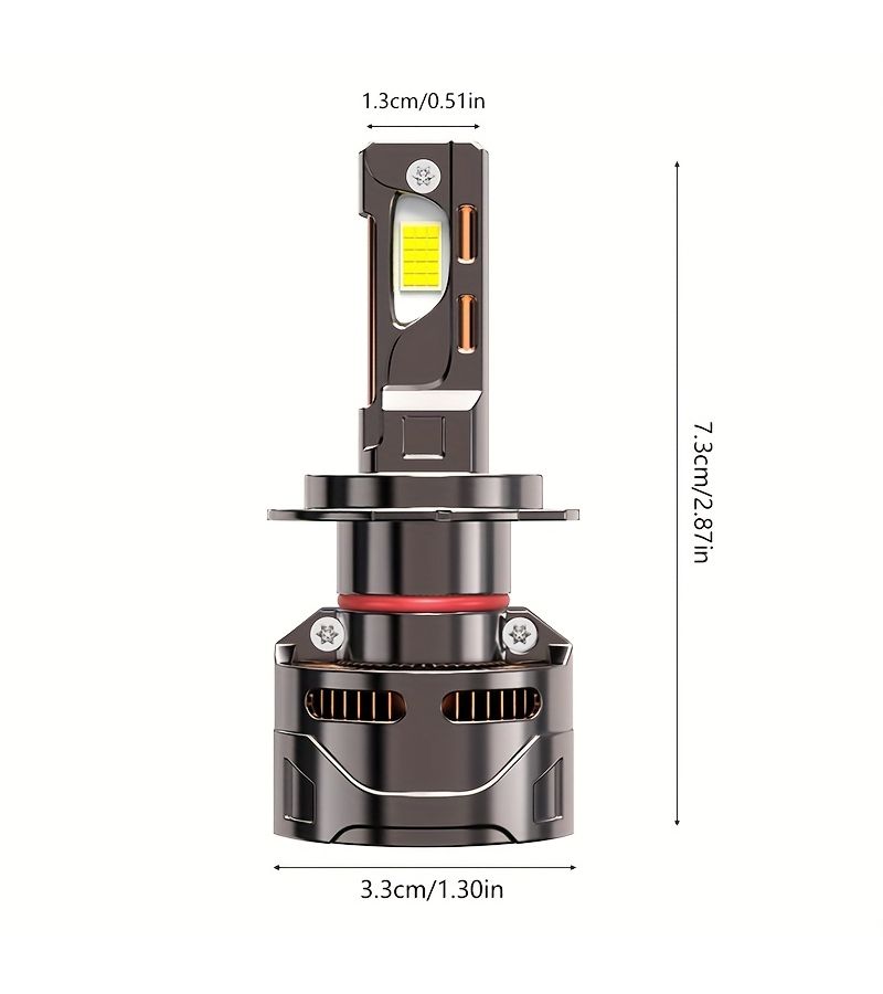 H7 H4 مصابيح LED أمامية للسيارات 60000 لومن 380 واط 7500 كلفن أبيض H1 QD125 - Image 2