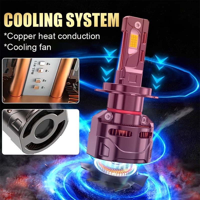 H7 H4 مصابيح LED أمامية للسيارات 60000 لومن 380 واط 7500 كلفن أبيض H1 QD125 - Image 4
