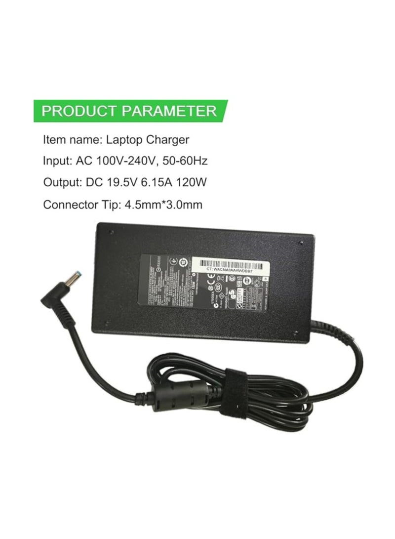 Terabyte محول طاقة بديل 19.5 فولت 6.15 أمبير 120 واط 4.5x3.0 مم لشاحن HP i7-4700MQ HSTNN-CA25 HSTNN-DA25 HSTNN-LA25 PA-1121-62HA 738211-002 - Image 2