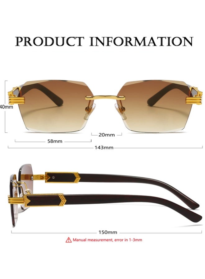 ج الروح نظارات شمسية بدون إطار رجعية – حماية من الأشعة فوق البنفسجية UV400، للرجال والنساء - Image 5