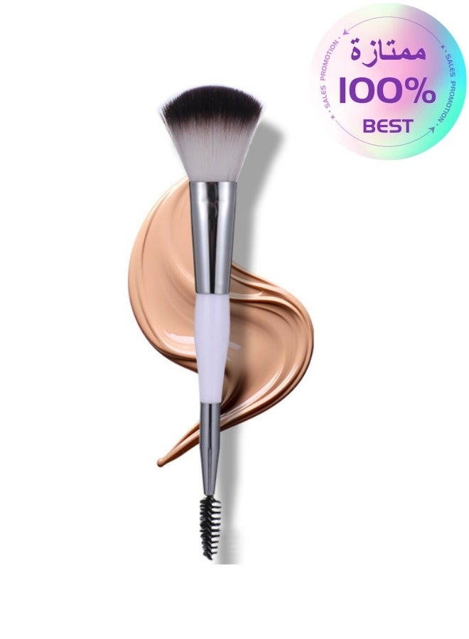 Dual-ended Luxurious Makeup Brush: Perfect for Mascara, Flawless Foundation, and Concealer. Ideal for Liquids, Creams, Powders, Blending, Polishing, and Facial Concealing - Image 1