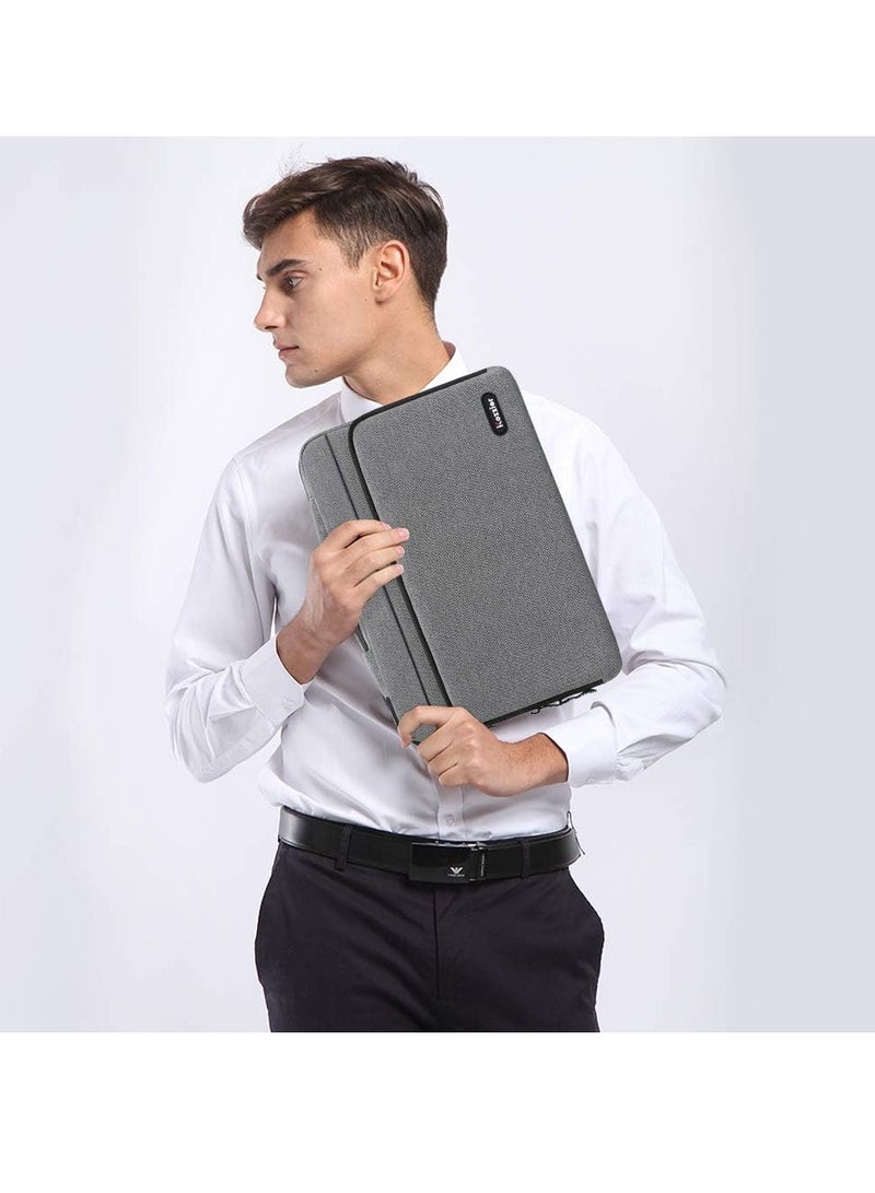 iCozzier iCozzier 15-15.6 Inch Large Capacity Side Pocket Laptop Sleeve Case Protective Storage Bag for 15" MacBook Air/MacBook Pro/Notebook-Grey  - Image 2