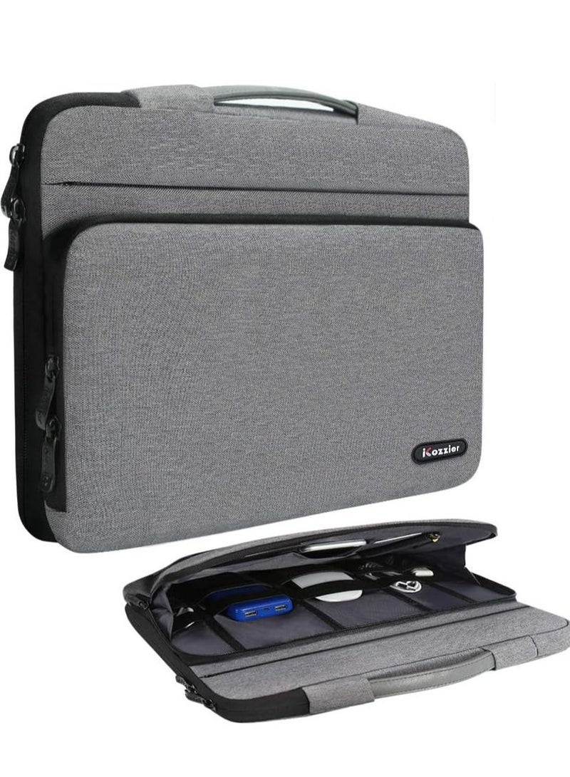 iCozzier iCozzier 15-15.6 Inch Large Capacity Side Pocket Laptop Sleeve Case Protective Storage Bag for 15" MacBook Air/MacBook Pro/Notebook-Grey  - Image 3