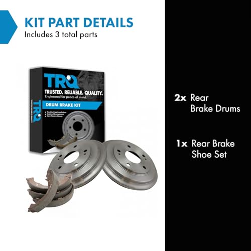 TRQ مجموعة أحذية الفرامل الخلفية والطبلة TRQ متوافقة مع هوندا سيفيك 2006-2015 - Image 2