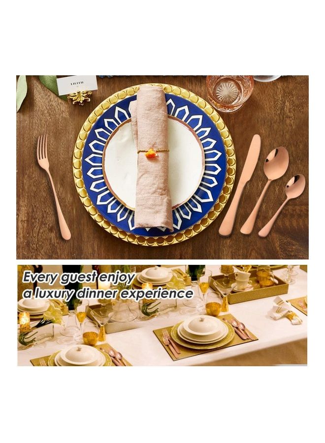 24-Piece Stainless Steel Cutlery Set Gold/Black - Image 3
