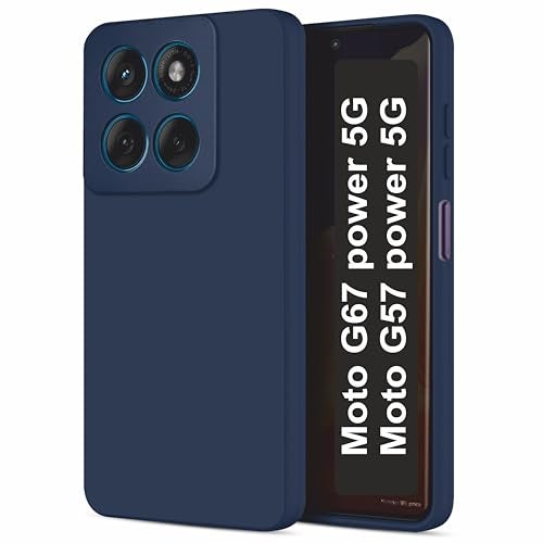 SBMS Silicone Back Cover Case for Motorola Moto G67 Power 5G / Moto G57 Power 5G | Soft Micro-Fibre Lining Inside | Camera Protection Bump | Shockproof Back Cover Case for Moto G67 Power 5G (Blue) - Image 1