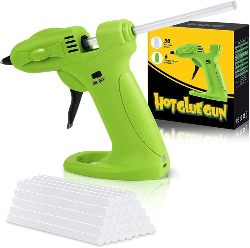 Excefore Cordless Mini Hot Glue Gun - Usb Rechargeable With 2600Mah Battery, Includes 30 Glue Sticks - Perfect For Diy, Crafts, Home Repairs, And Decorations - Image 1