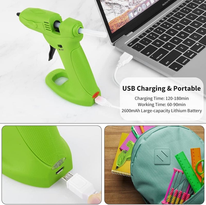 Excefore Cordless Mini Hot Glue Gun - Usb Rechargeable With 2600Mah Battery, Includes 30 Glue Sticks - Perfect For Diy, Crafts, Home Repairs, And Decorations - Image 2