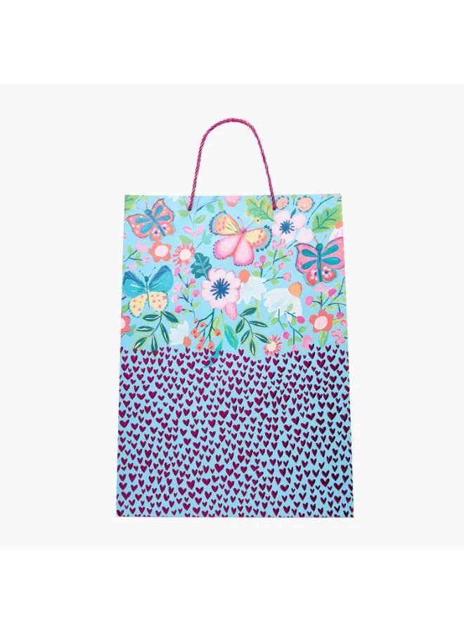 فايندز Findz Floral Print Paper Gift Bag - Large