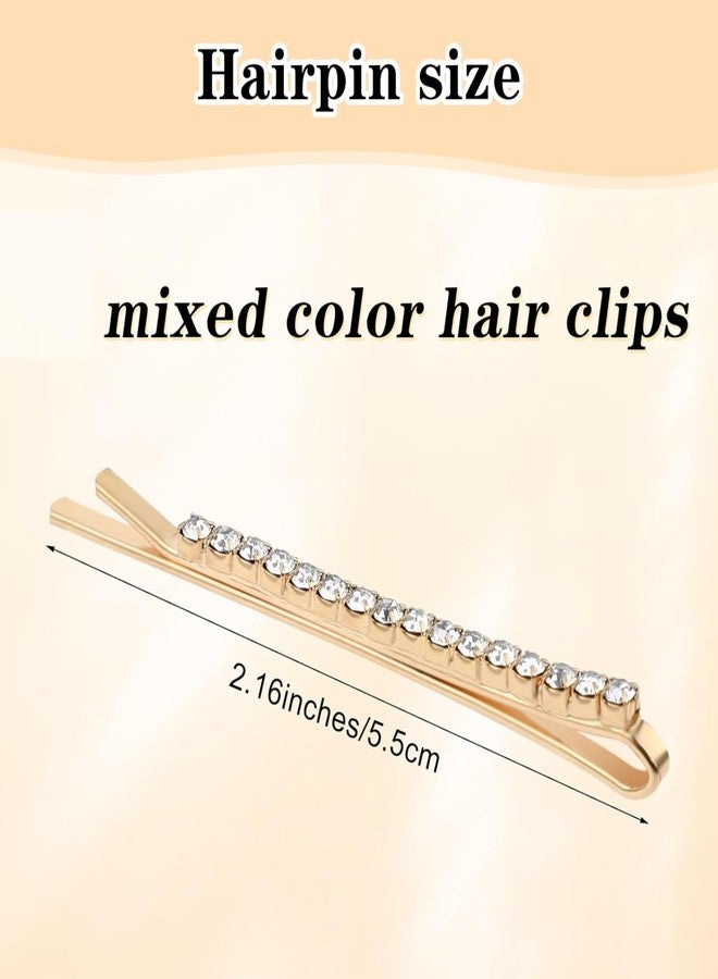 VORSET 10(5 silver 5 gold) Pieces Rhinestone Bobby Pins for Hair | Sparkly Hair Clips for Women & Girls | Crystal Hair Accessories for Party & Wedding. - Image 2