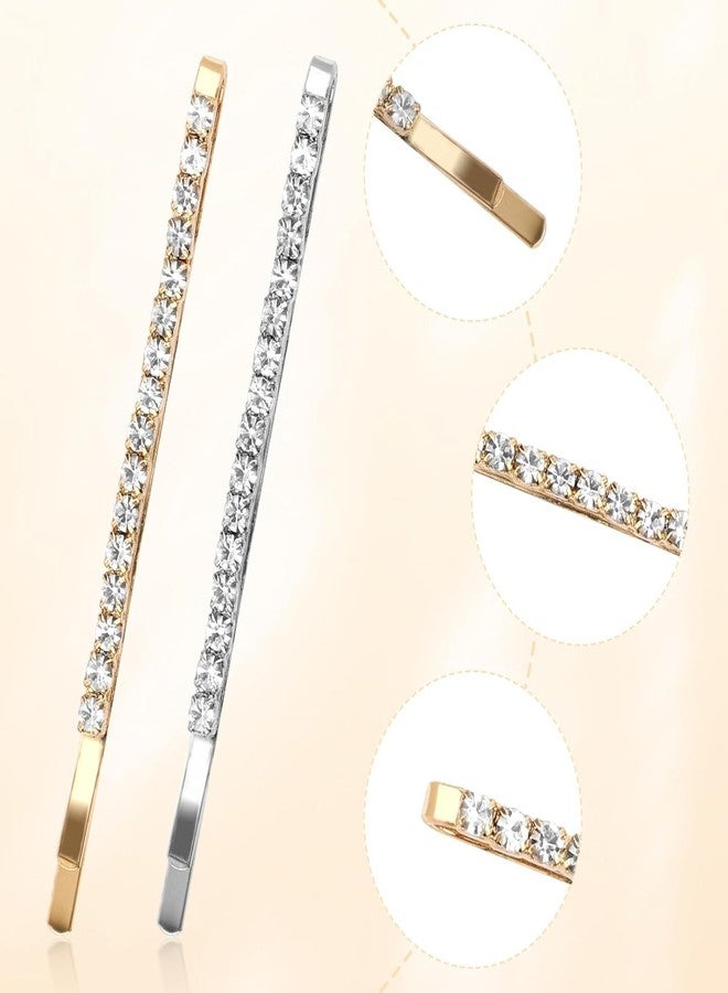 VORSET 10(5 silver 5 gold) Pieces Rhinestone Bobby Pins for Hair | Sparkly Hair Clips for Women & Girls | Crystal Hair Accessories for Party & Wedding. - Image 5