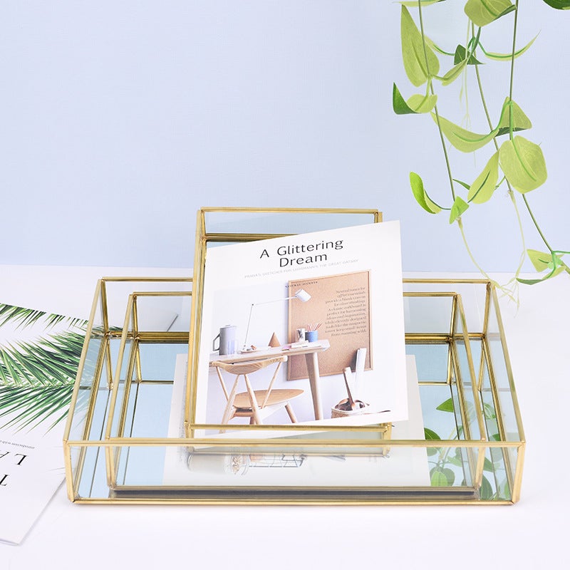 Gold-Edge Glass Storage Plate: Compact Vintage Design - Multifunctional Decorative Tray for Home Desk, Business Gifting & Small Spaces - Image 4