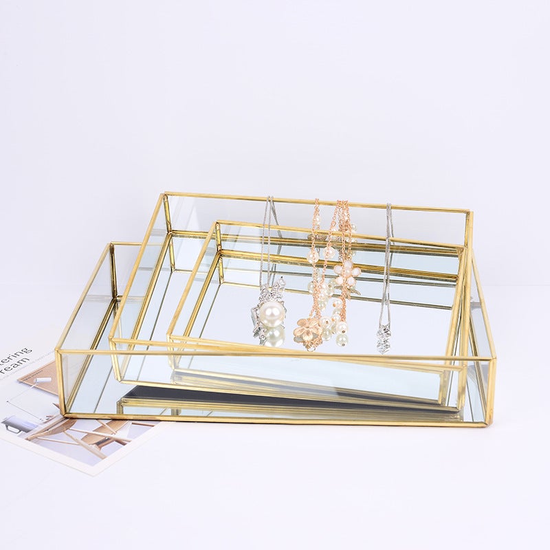Gold-Edge Glass Storage Plate: Compact Vintage Design - Multifunctional Decorative Tray for Home Desk, Business Gifting & Small Spaces - Image 5