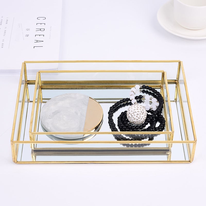 Gold-Edge Glass Storage Plate: Compact Vintage Design - Multifunctional Decorative Tray for Home Desk, Business Gifting & Small Spaces - Image 3