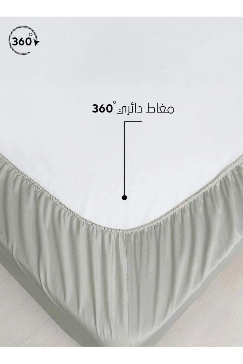 ميلين طقم شرشف قطن 300غرزة صيفي مقاس كوين - 3 قطع - يناسب سرير بمقاس 200x160 - إسميليا - رمادي - Image 4