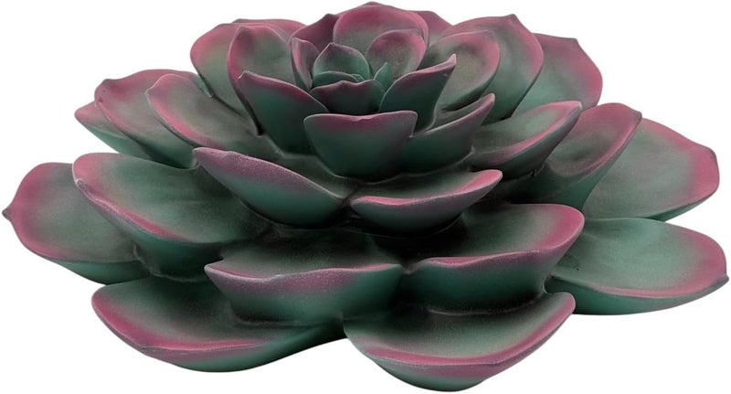 B&D RESIN Large Decorative Succulent Sculpture - Green and Purple Two-Tone Finish - Image 3