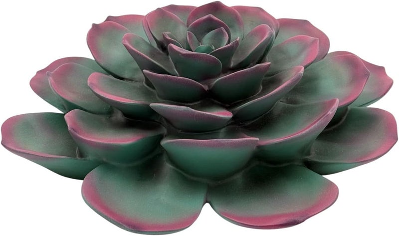 B&D RESIN Large Decorative Succulent Sculpture - Green and Purple Two-Tone Finish - Image 1